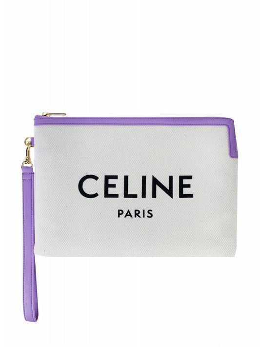 logo strap small pouch bag white purple - CELINE - BALAAN 1