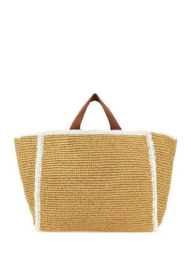 Medium Raffia Shopper Tote Bag Beige - MARNI - BALAAN 4