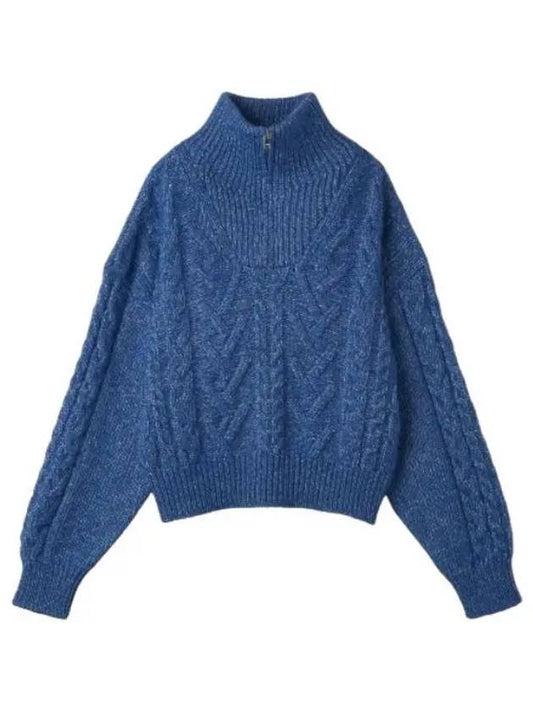 chunky cable knit blue - GANNI - BALAAN 1