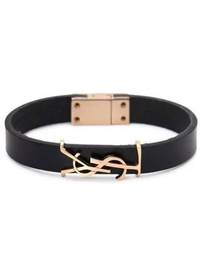 Opyum Leather Bracelet Black - SAINT LAURENT - BALAAN 2