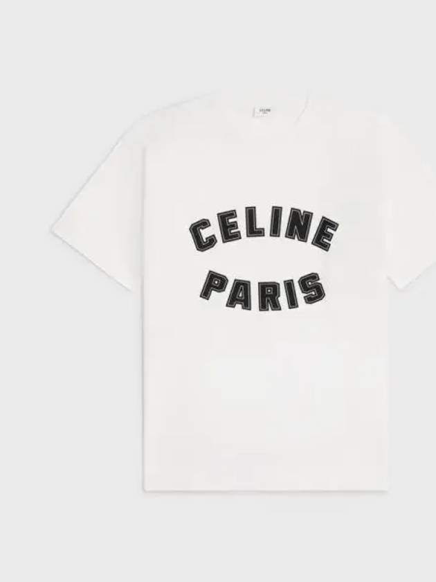 Paris Rouge Cotton Jersey Short Sleeve T-Shirt White - CELINE - BALAAN 2