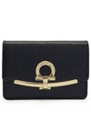 Gancini Calfskin Card Wallet Black - SALVATORE FERRAGAMO - BALAAN 2