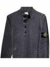 Wappen Patch Button Knit Top Charcoal - STONE ISLAND - BALAAN 6