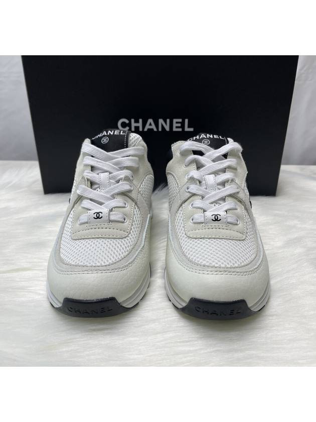 CC Logo Suede Tennis Low Top Sneakers Black - CHANEL - BALAAN 4