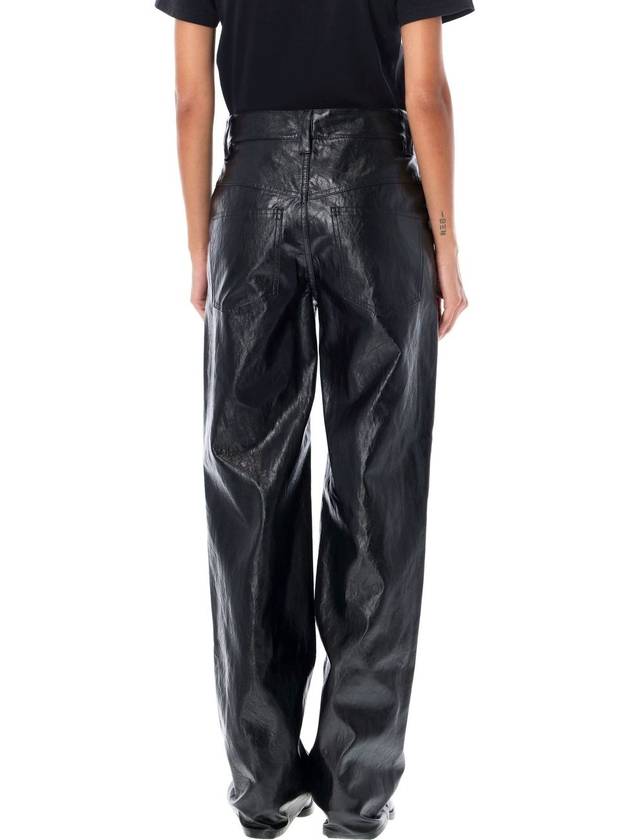 Ariete leather straight pants black - ISABEL MARANT ETOILE - BALAAN 3