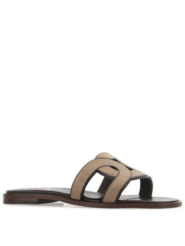 Women's Suede Sandals Slippers Brown - TOD'S - BALAAN 3