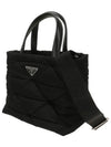 Triangle Logo Re-Nylon Padded Tote Bag Black - PRADA - BALAAN 3