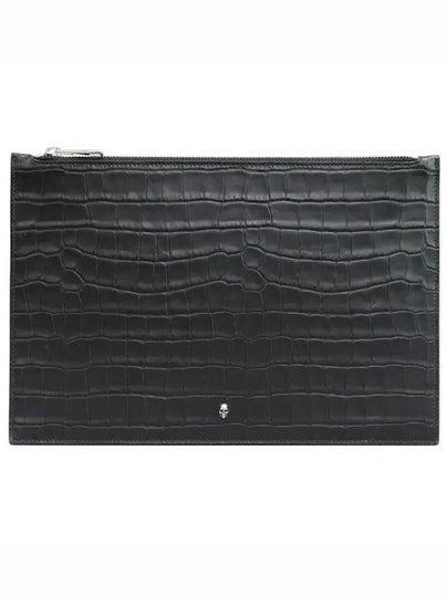 Skull Embossed Clutch Bag Black - ALEXANDER MCQUEEN - BALAAN 2