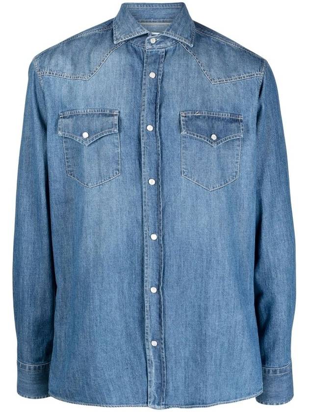 MH1924008 CCF66 Cotton Denim Shirt - BRUNELLO CUCINELLI - BALAAN 2