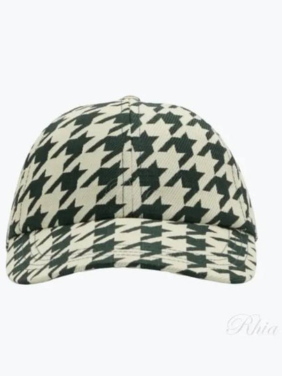 Houndstooth Pattern Cotton Ball Cap Green - BURBERRY - BALAAN 2