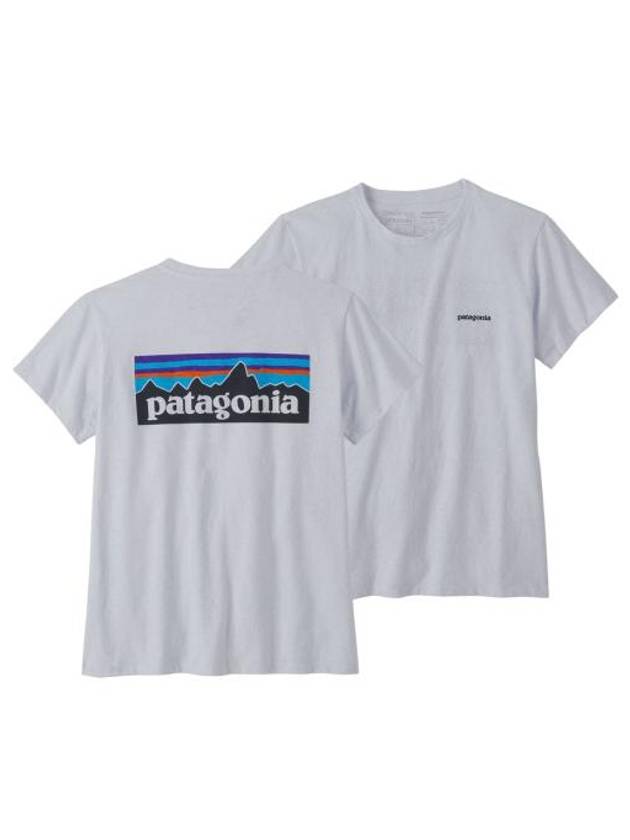 Women's P 6 Logo Short Sleeve T-Shirt White - PATAGONIA - BALAAN 4