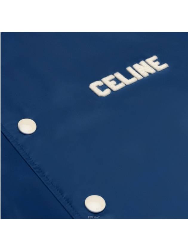 Loose Teddy Nylon Jacket Navy - CELINE - BALAAN 4