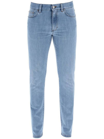 slim fit jeans in stretch denim - ERMENEGILDO ZEGNA - BALAAN 1