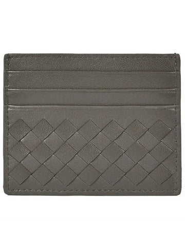 Intrecciato Lambskin Card Wallet Grey - BOTTEGA VENETA - BALAAN 1