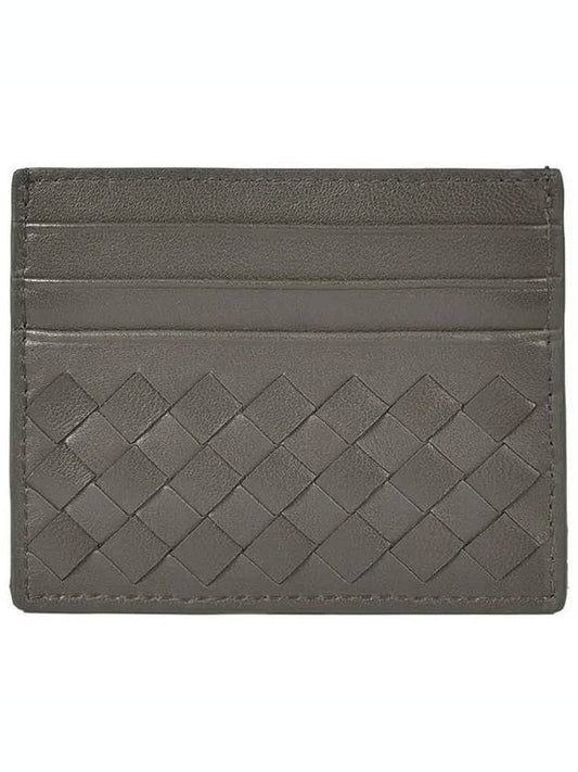 Intrecciato Lambskin 3-tier Card Wallet Gray - BOTTEGA VENETA - BALAAN.