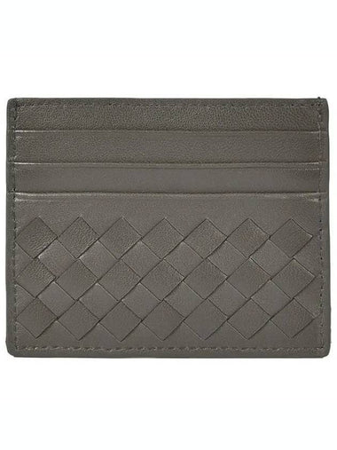 Intrecciato Lambskin Card Wallet Grey - BOTTEGA VENETA - BALAAN 1