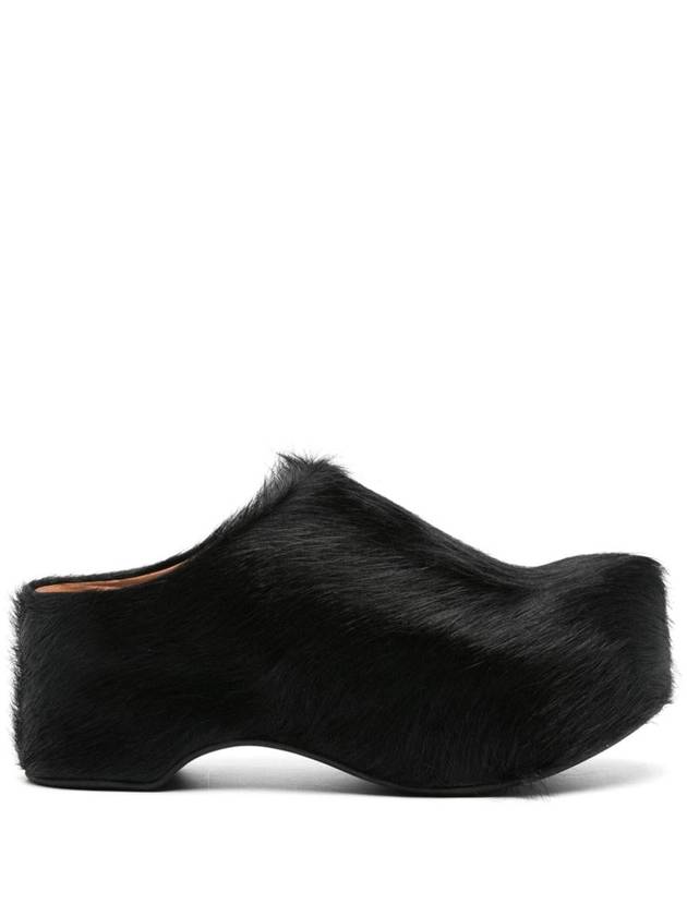 Marni 50Mm Long-Hair Calfskin Chunky Sabot - MARNI - BALAAN 1