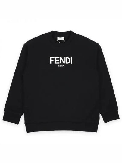 Kids Logo Print Sweatshirt Black - FENDI - BALAAN 2