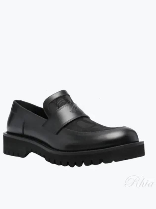 V Logo Chain Leather Loafers Black - VALENTINO - BALAAN 2