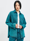 Oversized Soju Denim Shirt Green - C WEAR BY THE GENIUS - BALAAN 2