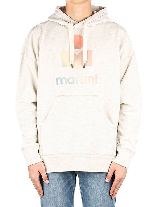 Men's MILEY Logo Print Hood Light Gray - ISABEL MARANT - BALAAN.