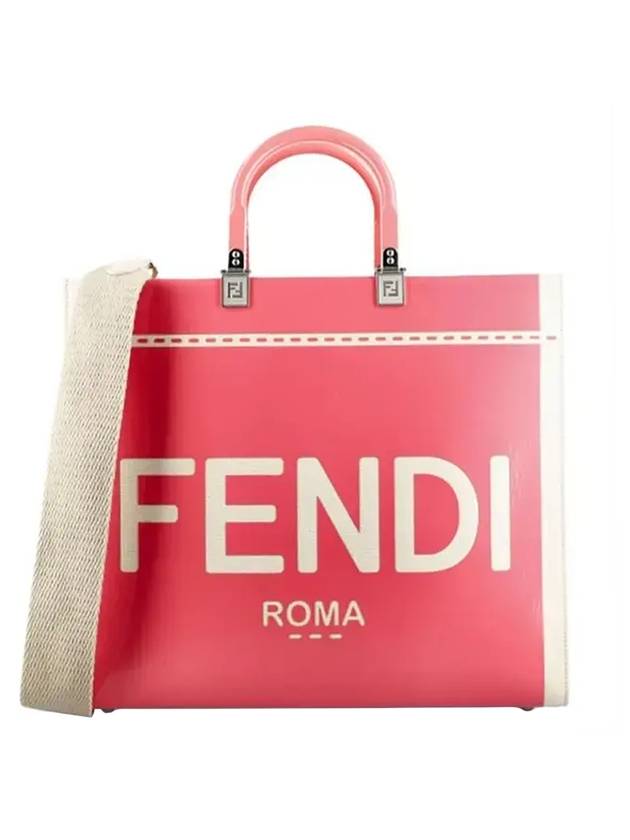 Sunshine Patent Leather Medium Tote Bag Pink - FENDI - BALAAN 1