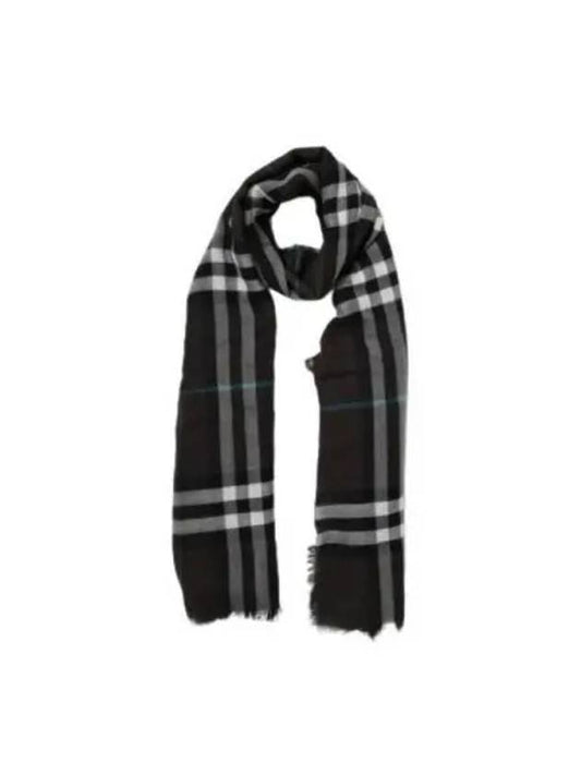 Check Wool Scarf Brown - BURBERRY - BALAAN 2