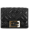 FF Baguette Flap Card Half Wallet Black - FENDI - BALAAN 2