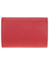 Triangular Logo Saffiano Mini Bicycle Wallet Red - PRADA - BALAAN.