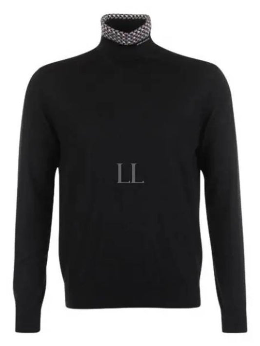 Logo Superfine Wool Turtleneck Black - PRADA - BALAAN 2