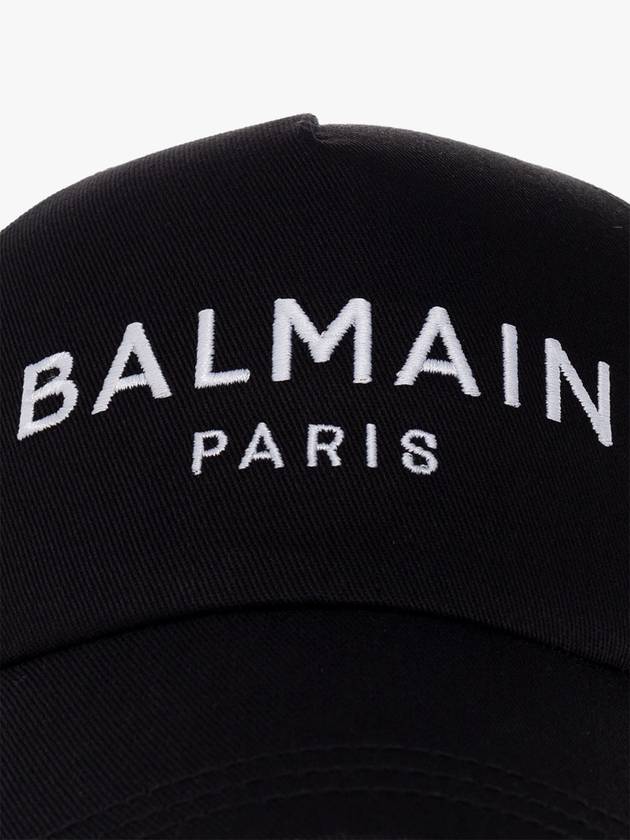 Embroidered Logo Cotton Ball Cap Black - BALMAIN - BALAAN 5