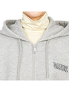 Logo Zip-Up Hoodie Grey - GANNI - BALAAN 8