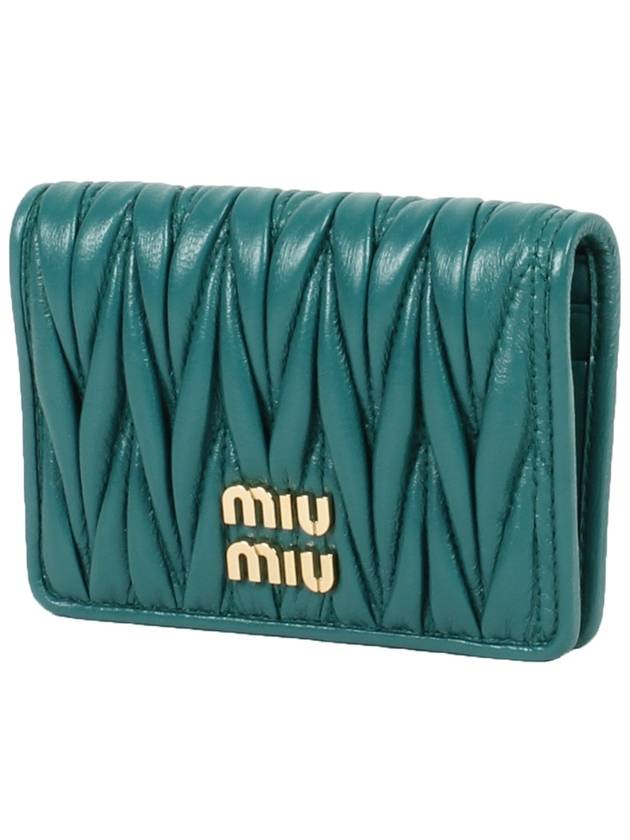 Matelasse Nappa Leather Card Wallet Lagoon Blue - MIU MIU - BALAAN 2