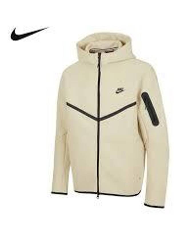 Tech Fleece Zip Up Hoodie Beige - NIKE - BALAAN 2