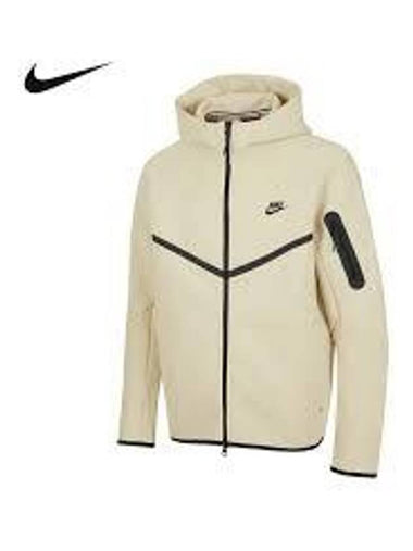 Tech Fleece Zip Up Hoodie Beige - NIKE - BALAAN 1