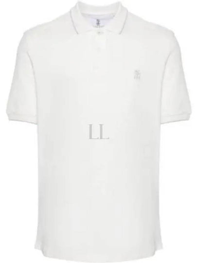 Embroidered Logo Short Sleeve Polo Shirt White - BRUNELLO CUCINELLI - BALAAN 2