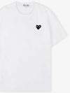 Comme des Garçons Men's Heart Wappen White Short Sleeve T-Shirt AZ T064 051 2 - COMME DES GARCONS PLAY - BALAAN 2