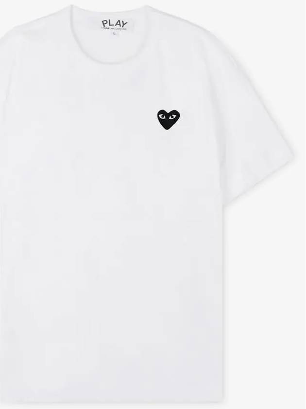 Comme des Garçons Men's Heart Wappen White Short Sleeve T-Shirt AZ T064 051 2 - COMME DES GARCONS PLAY - BALAAN 2