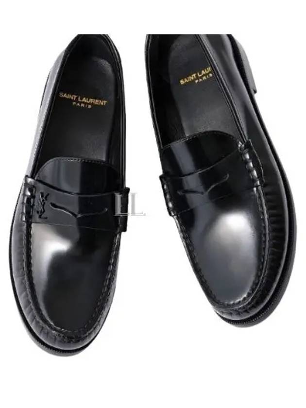 Women's Monogram Le Penny Loafer Black - SAINT LAURENT - BALAAN 2