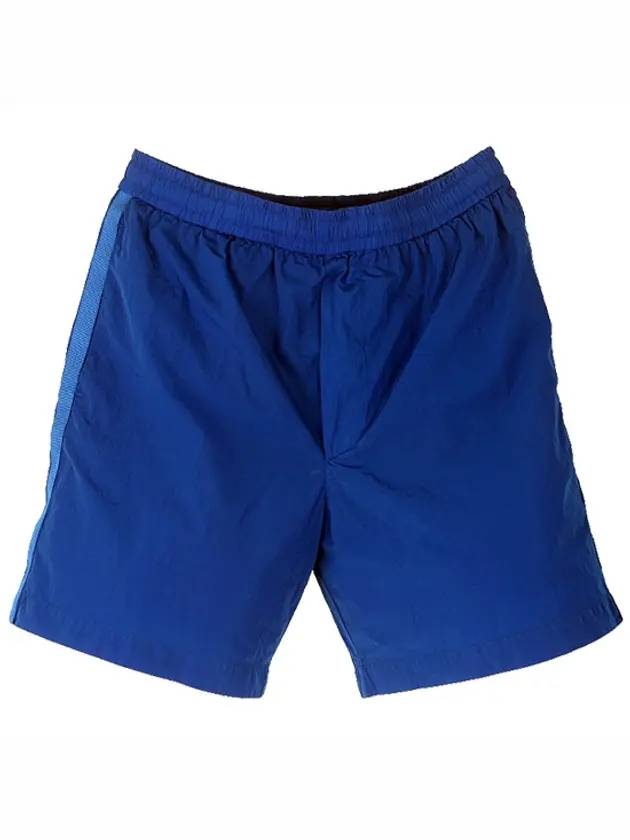 Men's Side Logo Swim Shorts Blue - MONCLER - BALAAN.