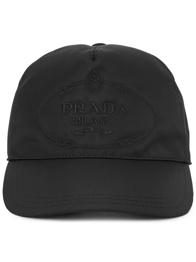 Embroidery Logo Nylon BallCap Black - PRADA - BALAAN 3