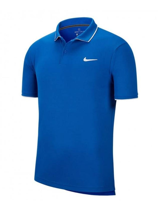 Court Dri Fit Tennis PK Shirt Blue - NIKE - BALAAN.