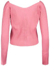 La Maille Pralu Longue Micro Charm Logo Cardigan Light Pink - JACQUEMUS - BALAAN 4