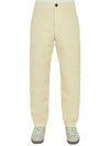 Supima Cotton Twill Straight Pants Ecru - STONE ISLAND - BALAAN 3