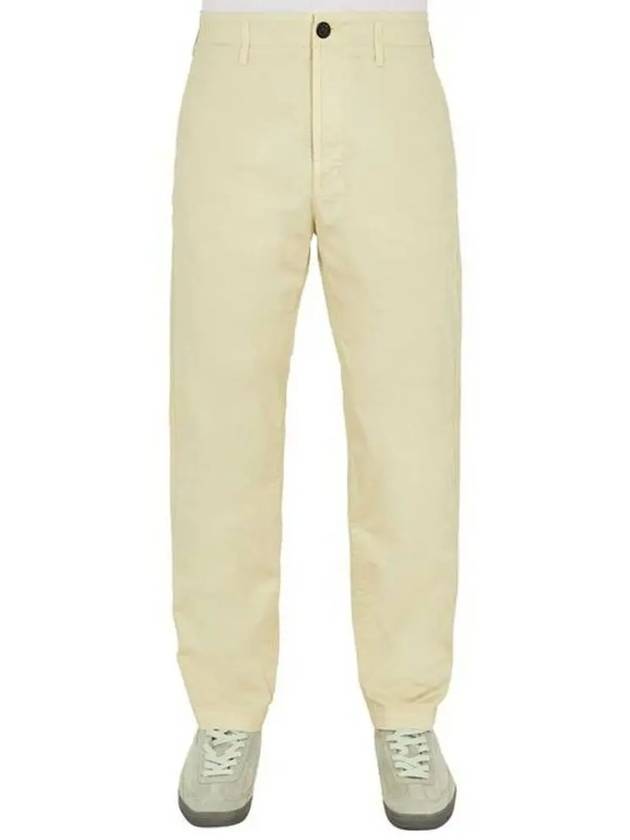 Supima Cotton Twill Straight Pants Ecru - STONE ISLAND - BALAAN 3