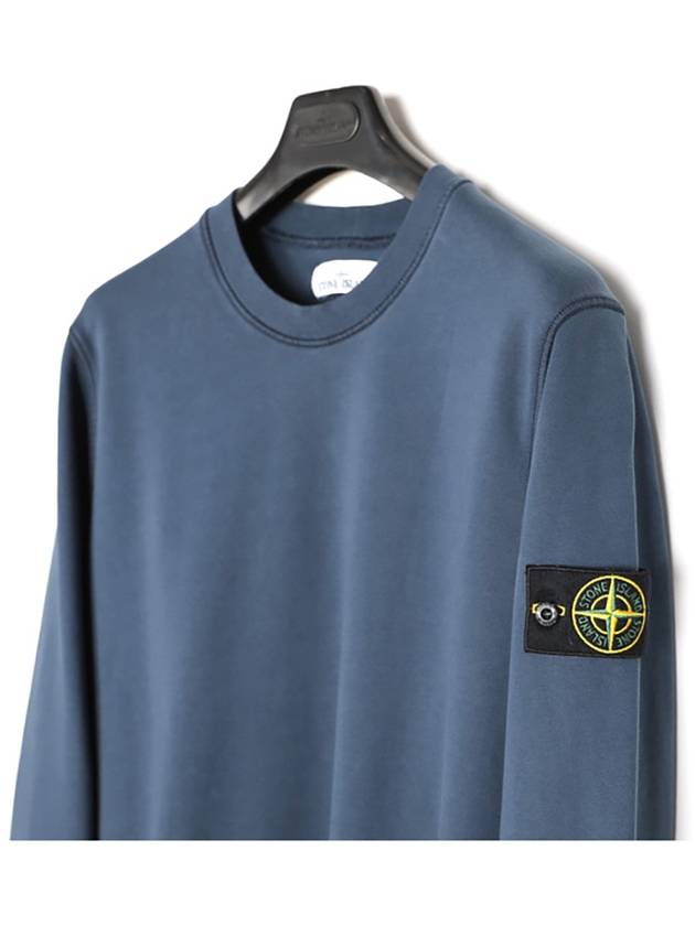 Garment Dyed Cotton Crewneck Sweatshirt Navy - STONE ISLAND - BALAAN 4