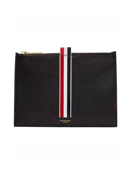 Logo Leather Coin Purse Black - THOM BROWNE - BALAAN.