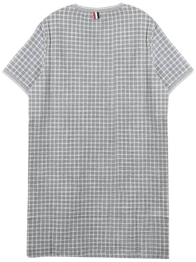 Check Tweed Crewneck Short Dress Grey - THOM BROWNE - BALAAN 3