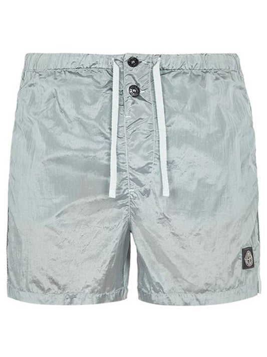 Men's Nylon Metal Swim Shorts Aqua Grey - STONE ISLAND - BALAAN 2