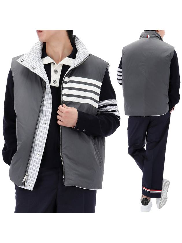 Reversible Padded Vest Medium Blue - THOM BROWNE - BALAAN 2